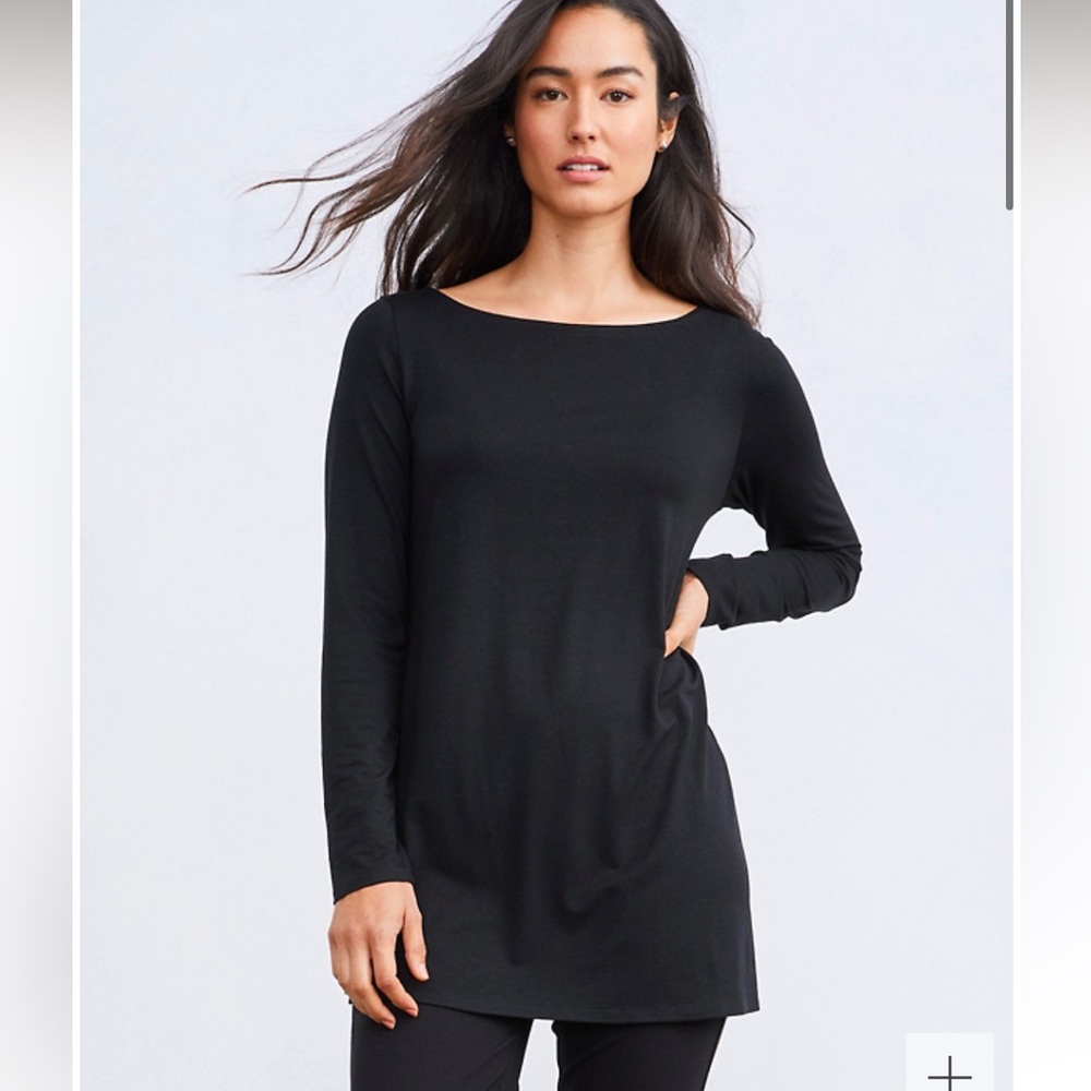 EILEEN FISHER Fine TENCEL™-Jersey Long Sleeve Tunic - Regular